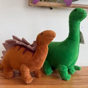 VTG Dakin Dinosaurs Stegosaurus 10" and Brontosaurus 7" No Sound Applause